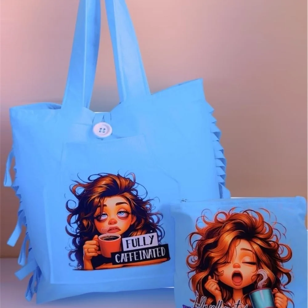 Chic Blue Coffee Tote Bag